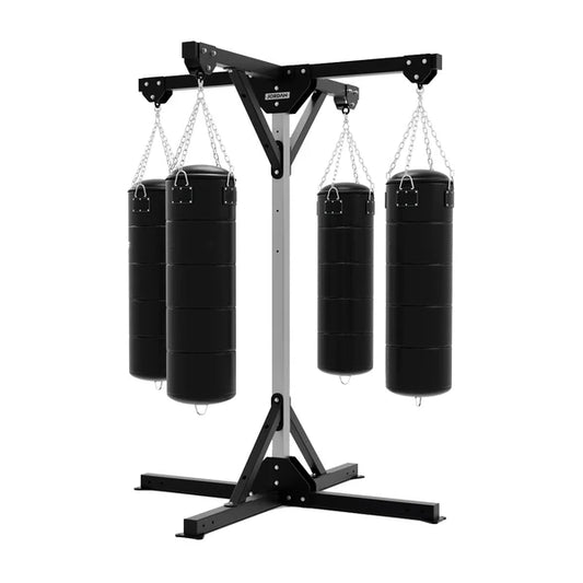 JORDAN 4 bag arms boxing frame + Hatton Heavy bags 100 x 40 Leather