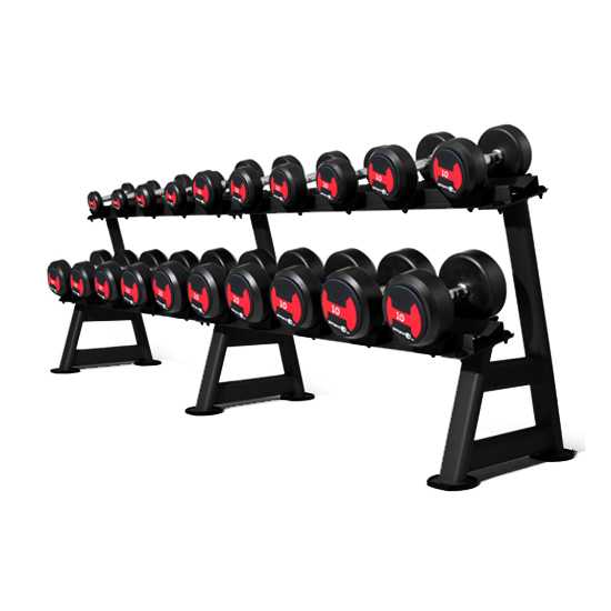 GYM GEAR 2.5 to 50kg Urethane Dumbbell Set (20 Pairs in 2.5kg increments) - Luxe Gym Company