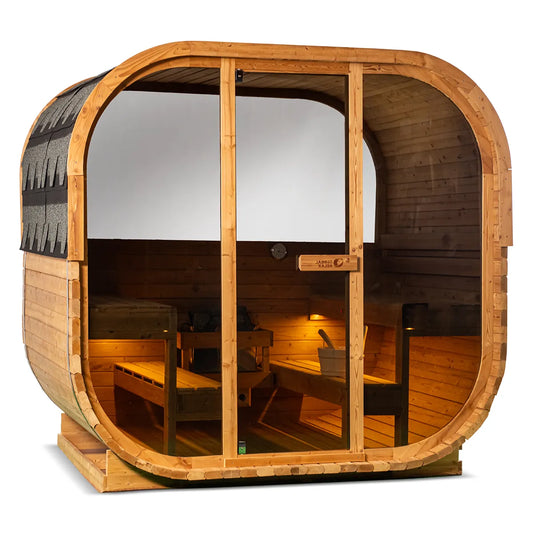 GLOBAL RELAX Dharani CUBE - Outdoor Steam Sauna for 6 Person