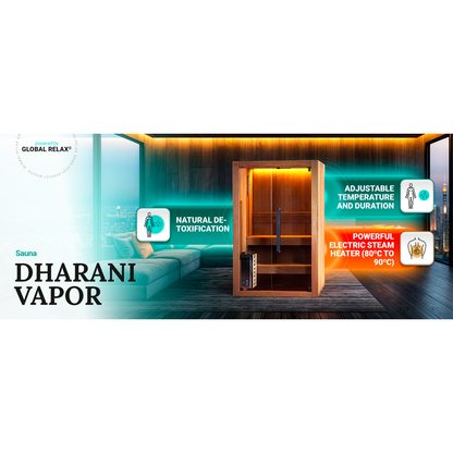 GLOBAL RELAX Dharani S2 STEAM - Indoor Steam Sauna for 1 or 2 Person