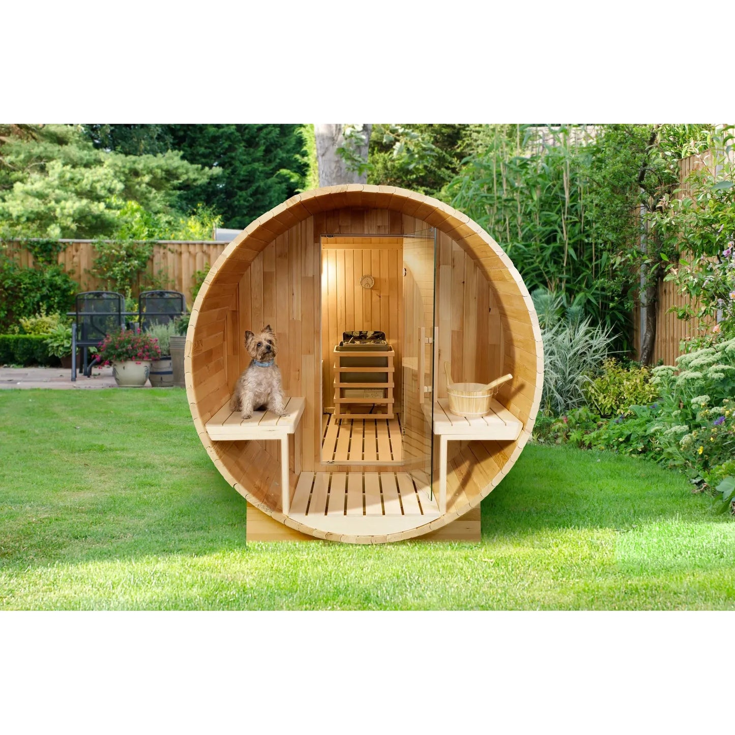 GLOBAL RELAX Dharani S6 OUTDOOR Integral Steam Sauna for 6 Person