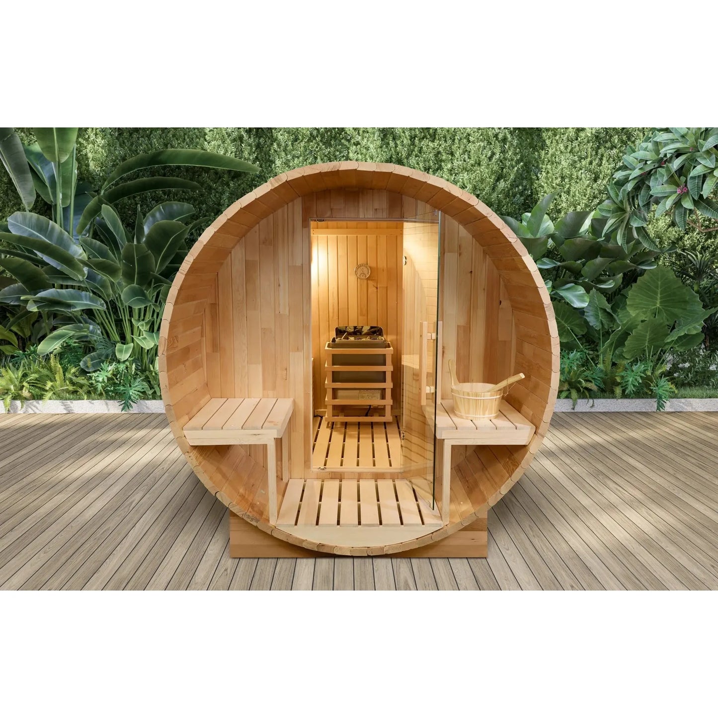 GLOBAL RELAX Dharani S6 OUTDOOR Integral Steam Sauna for 6 Person